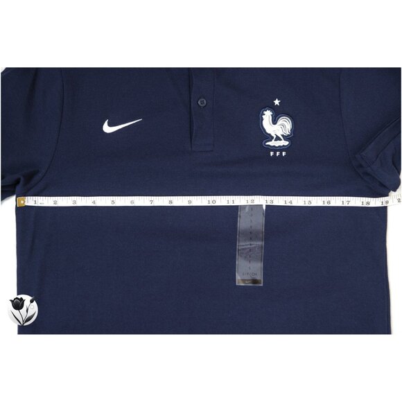 Men’s NWT Nike Polo S France National Team FFF Shirt Navy Blue Soccer World Cup - Picture 12 of 14